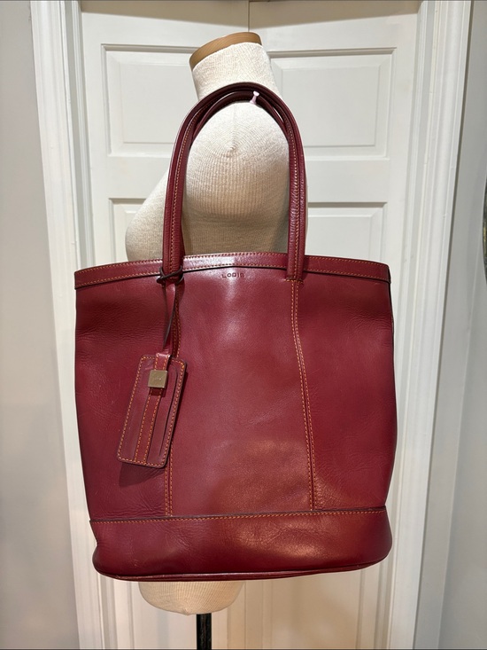 Lodis Handbags - Lodis deep red leather bucket purse
